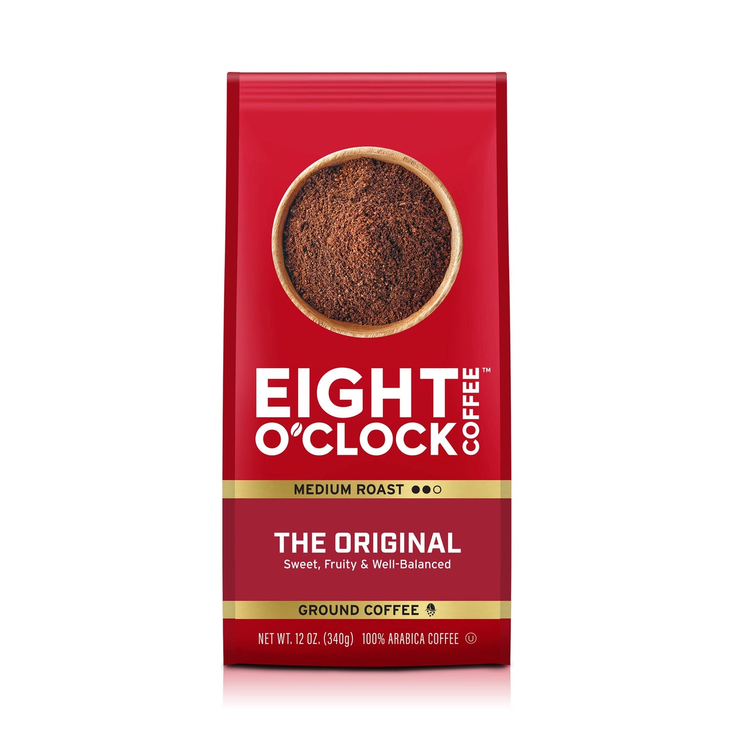 Eight OClock Coffee The Medium Roast Ground, Arabica Kosher Certified, Original, 12 Ounce (Pack of 1)