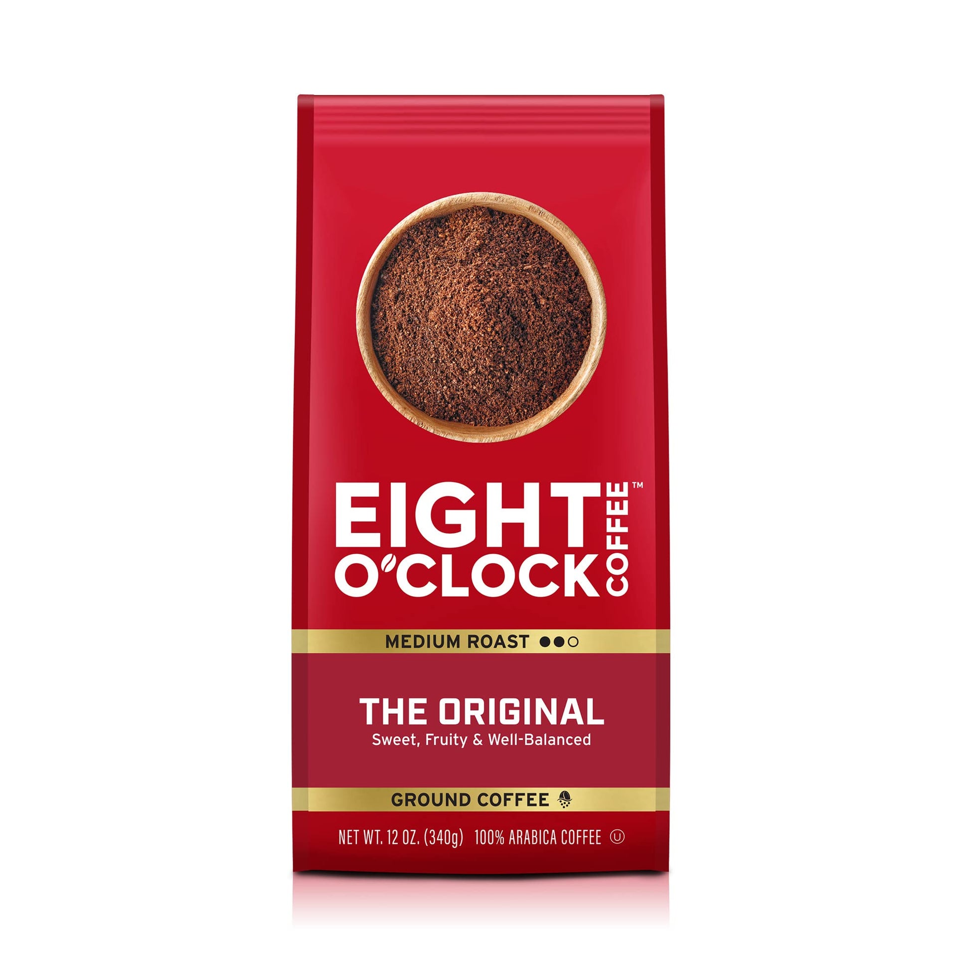 Eight OClock Coffee The Medium Roast Ground, Arabica Kosher Certified, Original, 12 Ounce (Pack of 1)