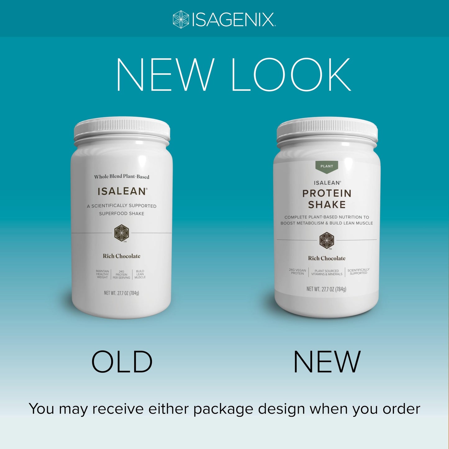 Isagenix Plant-Based Protein Shake, Vegan Meal Replacement, 27.7 oz, 14 Servings, Rich Chocolate