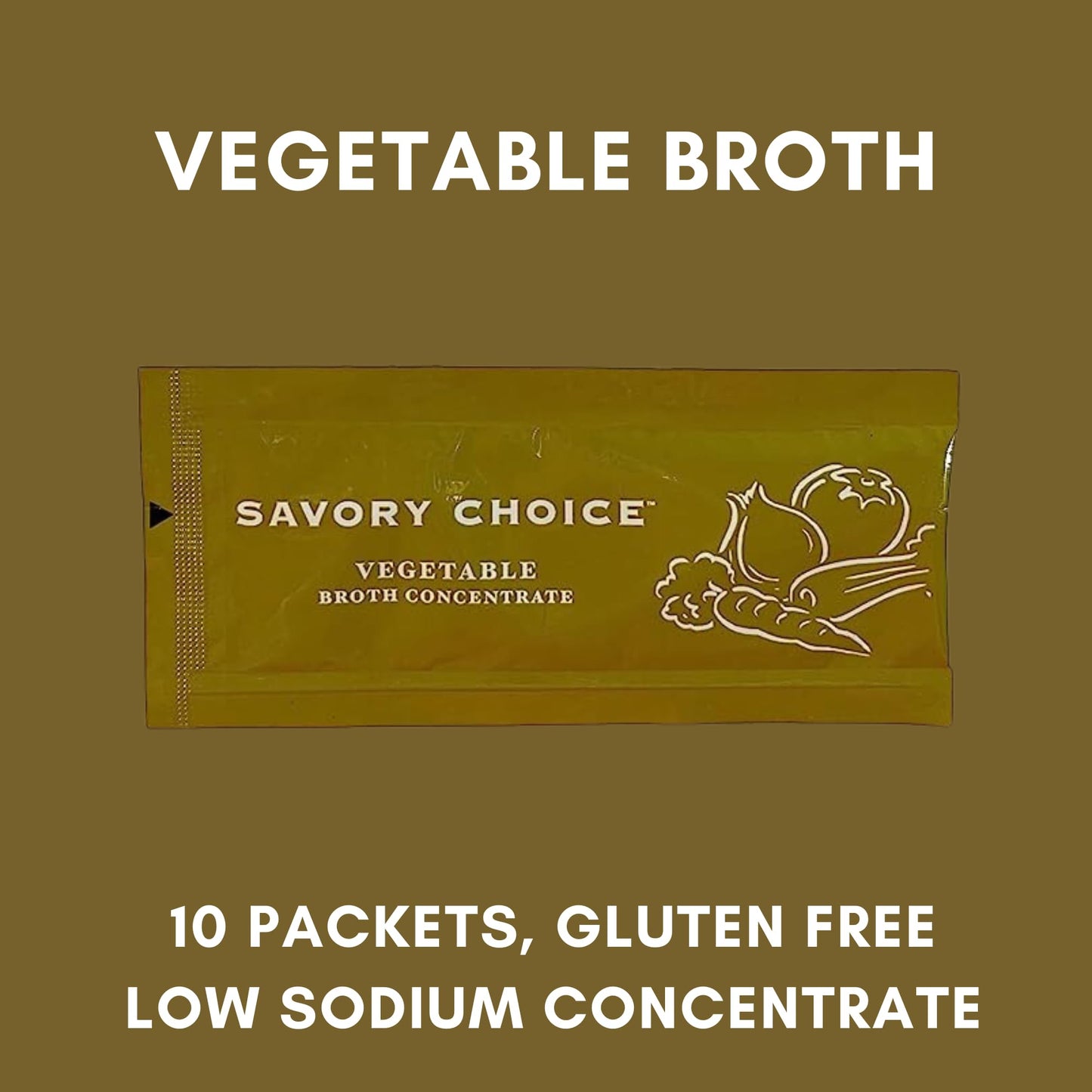 Savory Choice Reduced Sodium Broth Concentrate Variety Pack - 10 Each Of Beef, Chicken, Vegetable Packets (30 Total), 9 Soup & S