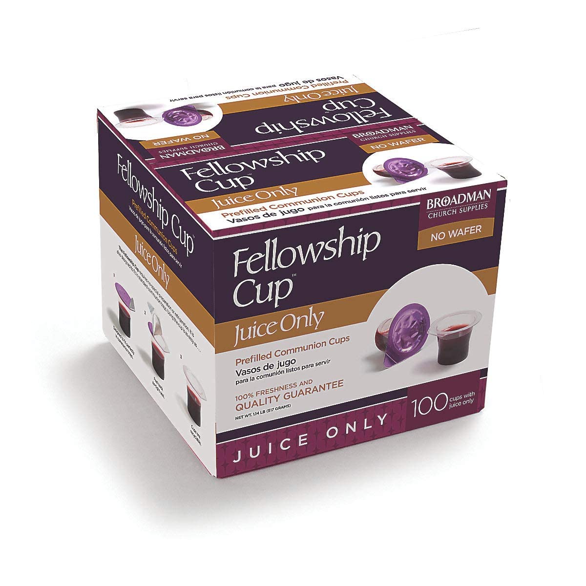 Broadman Church Supplies Pre-Filled Communion Fellowship Cup, Juice Only, 100 Count