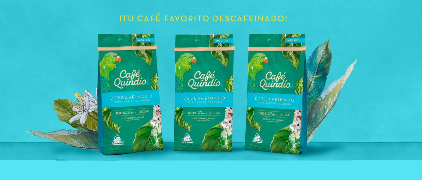 Cafe Quindio Decaf Ground Coffee, 100% Colombian Medium Roast (12 Oz / 340G)