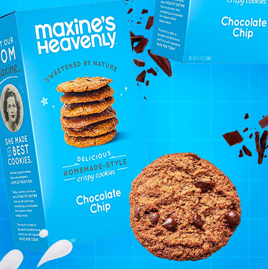 Maxine'S Heavenly Crispy Chocolate Chip Cookies | Low Carb, Low Sugar, Vegan Snacks, Plant Based Snack, Kosher, Gluten Free Snac