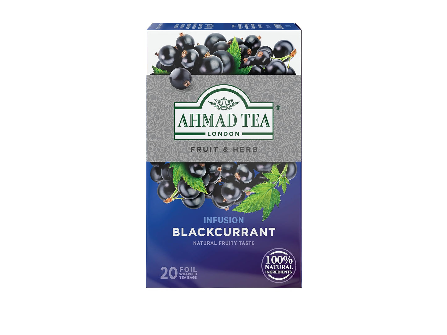 Ahmad Tea Blackcurrant - 20 Count Aluminium Foil Envelopes, Brown, Model B00FDWKZDM