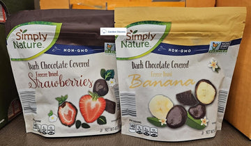 Generic Simply Nature NON-GMO Dark Chocolate Covered Freeze Dried Strawberries and Banana 4oz 113g (Two Bags), Full Size