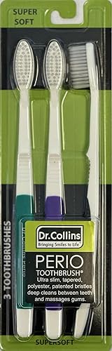 Dr. Collins Perio Toothbrush, (Colors Vary) (Pack Of 3)