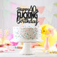 Caiwowo Happy 40th Birthday Cake Topper - Black Glitter Cardstock Decoration