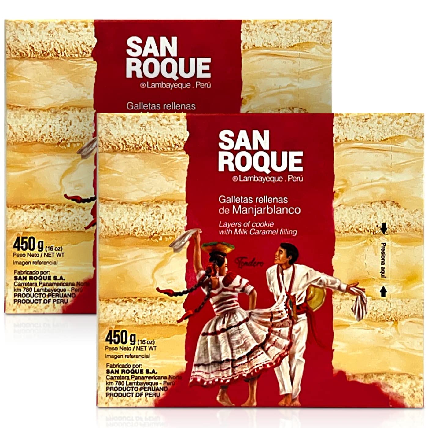 King Kong San Roque Relleno de Manjarblanco 450 g |1 lb | 16oz from Peru New 2 Pack
