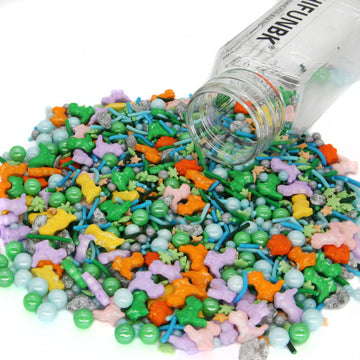 Dinosaur Sprinkles For Cake Decorating,Edible Mix Tyrannosaurus Stegosaurus Dragee For Kids Birthday Party, Colorful Sugar Pearl