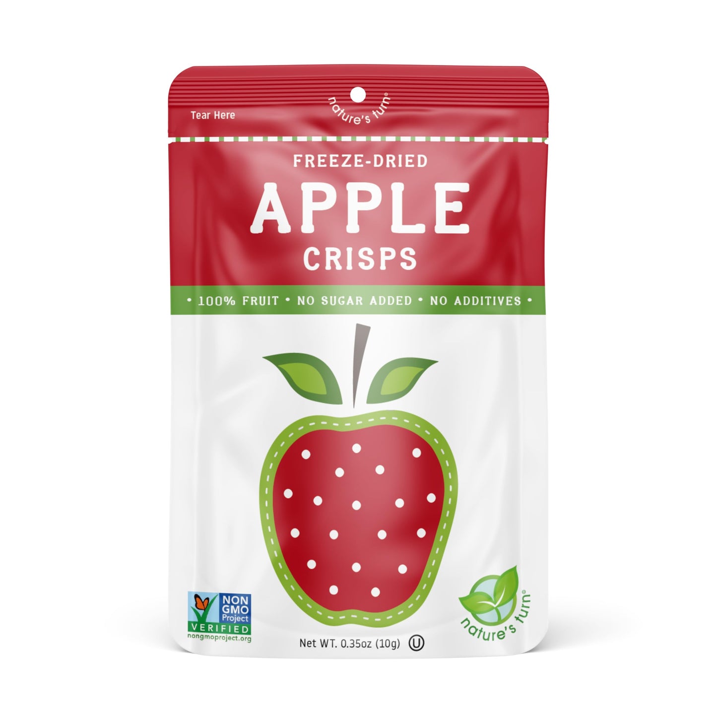 Natures Turn Freeze-Dried Fruit Snacks, Apple Crisps, Pack Of 24 (0.35 Oz Each)