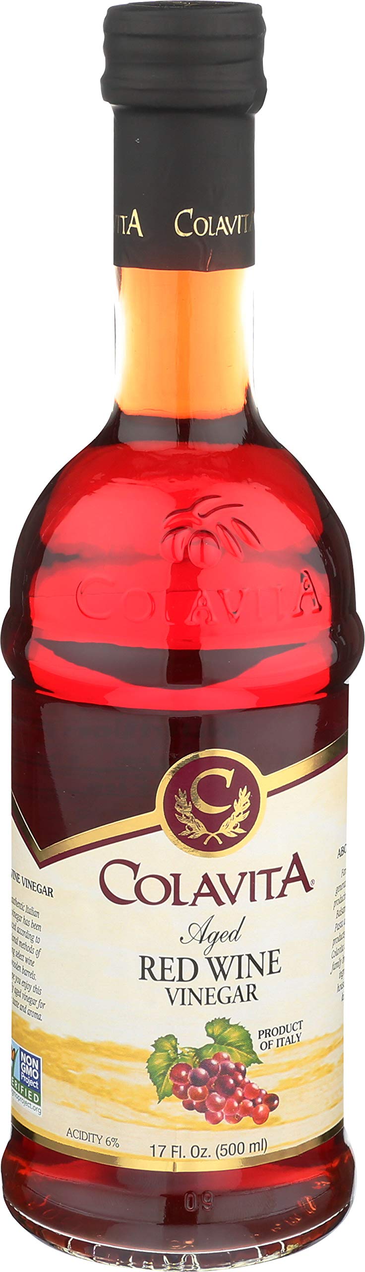 COLAVITA Aged Red Wine Vinegar, 17 Fl Oz, Pack of 12, Red Wine Vinegar