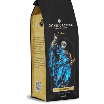 St. Peter Parish Arabica Coffee (Ground) Medium Roast Coffee 12Oz Small-Batch Craft Coffee, Gift For Catholic Faithful & Coffee Lovers