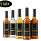 Caf? Le Rou Coffee Syrup Variety 5-Pack- 25.4 oz Vanilla  French Vanilla  Caramel  Salted Caramel  Hazelnut Coffee Flavoring Syrup for Coffee  Tea and Espresso