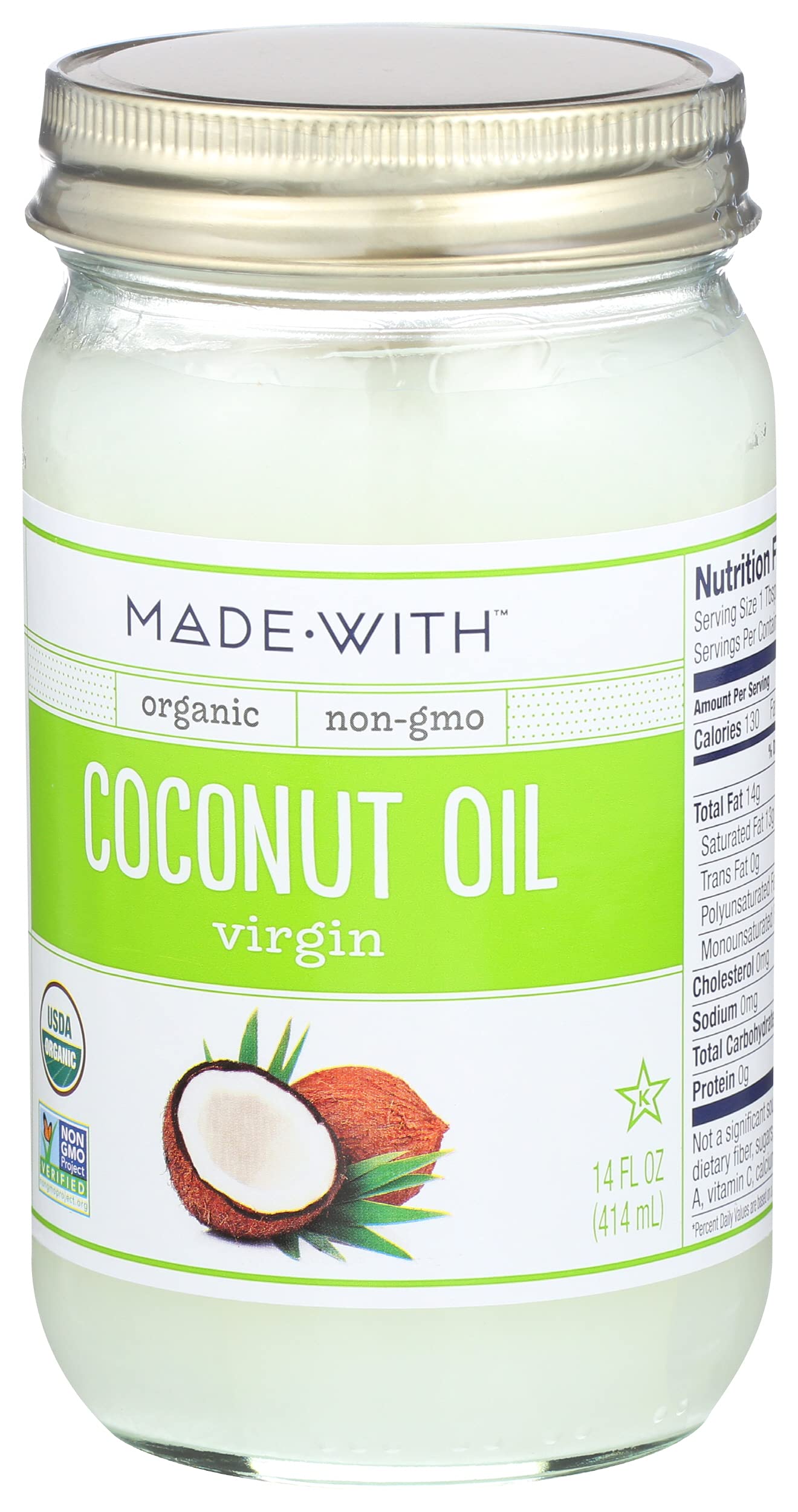 Made With Organic Oil Coconut Virgin, 14 Oz