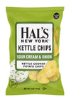 Hal's New York Kettle Chips, Sour Cream & Onion Kettle Cooked Potato Chips, Kosher, Gluten Free, 5 Ounce (Pack of 12)