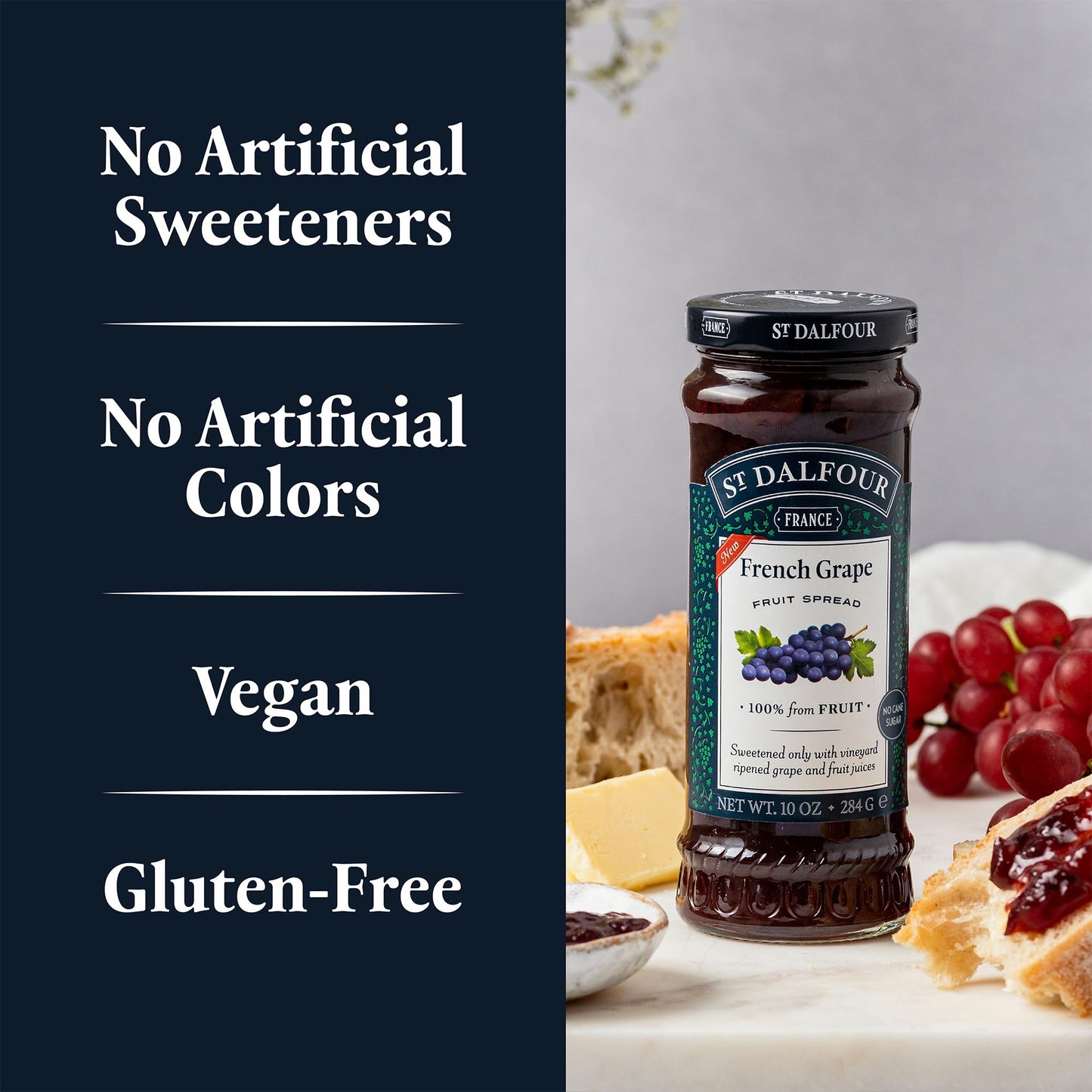St. Dalfour French Grape Fruit Spread - 10Oz - 100% From Fruit, No Artificial Ingredients, Non-Gmo, No Cane Sugars, All Natural