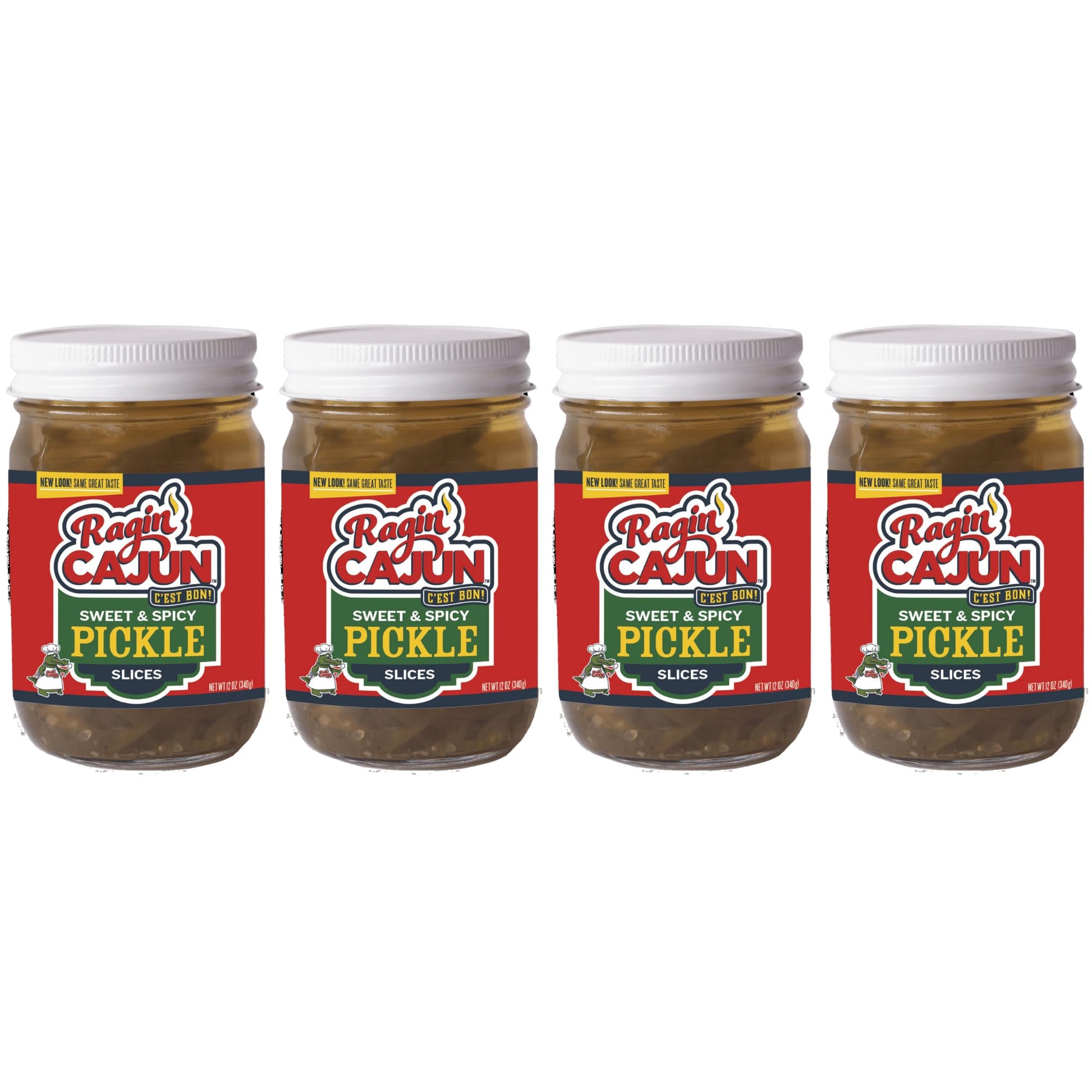 Spicy Sweet Pickle Slices 12 fl oz Ragin' Cajun (Pack of 4)