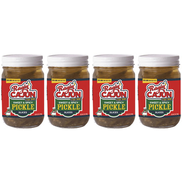 Spicy Sweet Pickle Slices 12 fl oz Ragin' Cajun (Pack of 4)