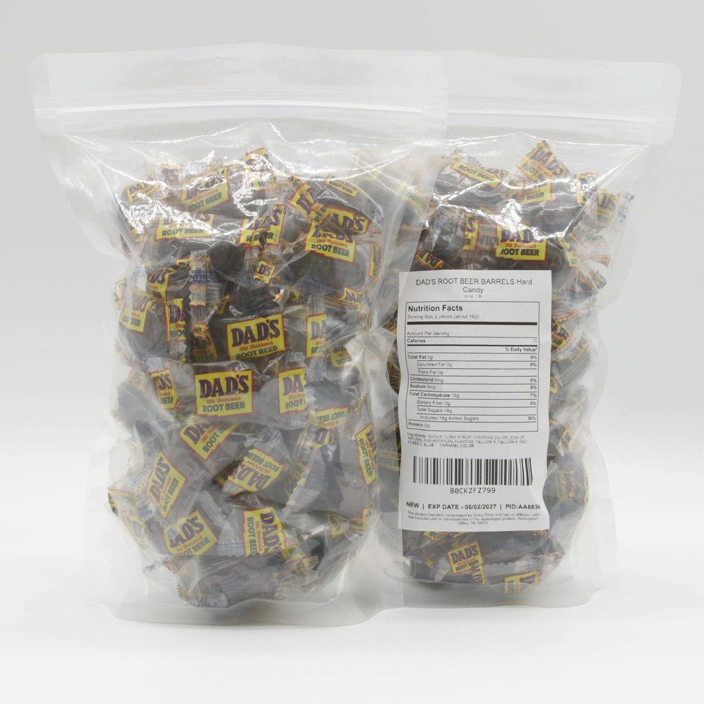 DADS ROOT malt-inspired BARRELS Hard Candy 5 lb - Bulk Bag  Old Fashioned  Original Flavor  Individually Wrapped