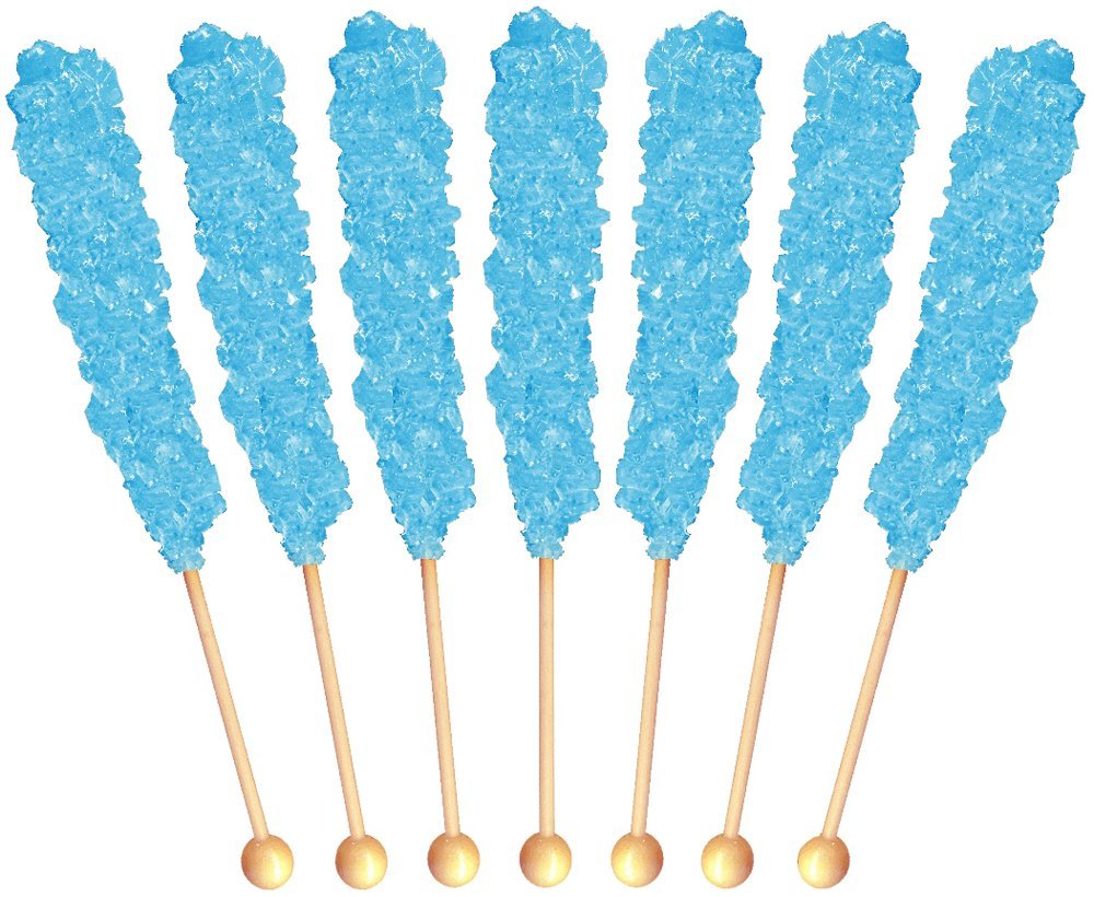 Buffalo Bills Cotton Candy (Light Blue) Rock Candy On A Stick (12-Ct Cup Rock Candy Crystal Sticks)