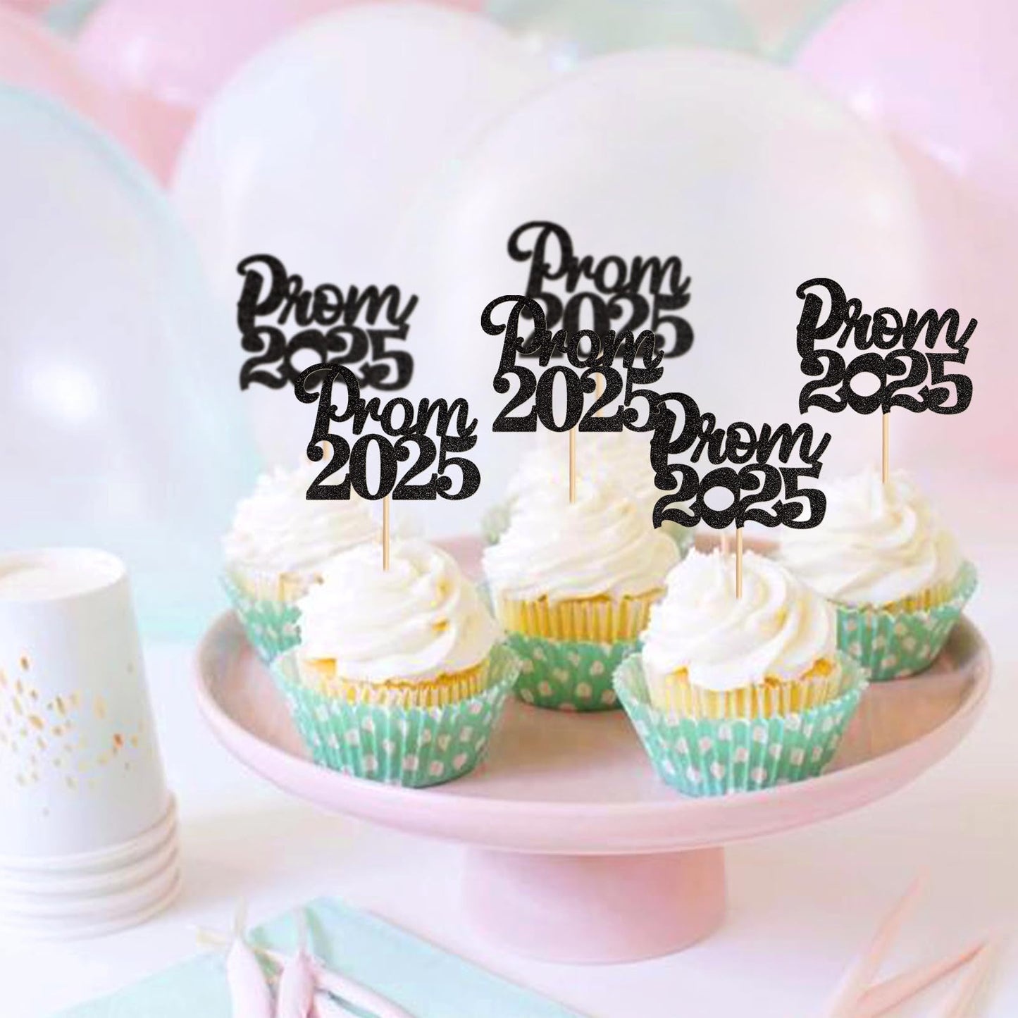 24 Pack Prom 2025 Cupcake Toppers Class Of 2025 Congrats Grad Cupcake Picks For 2025 Graduation Theme Birthday Party Supplies De