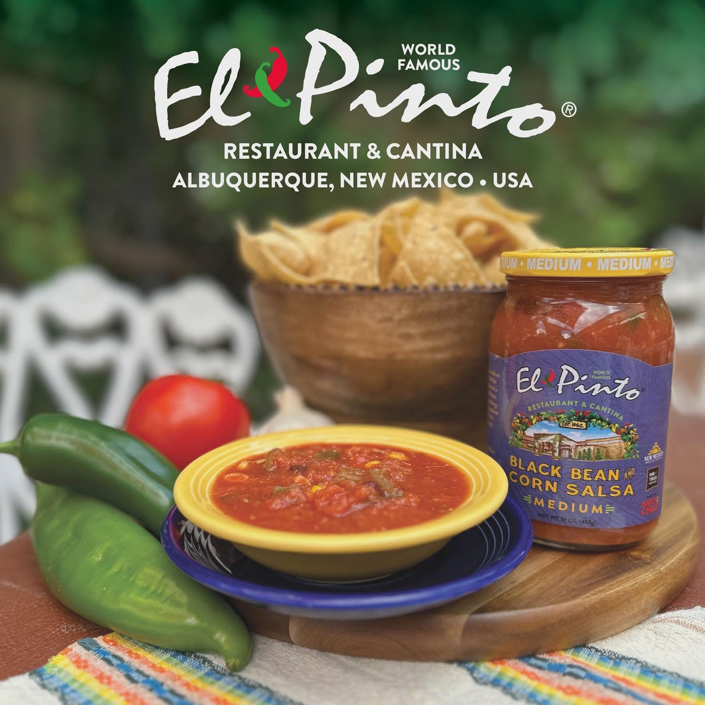 El Pinto Black Bean And Corn Salsa, Medium, 16 Ounce (Pack of 6 Jars)