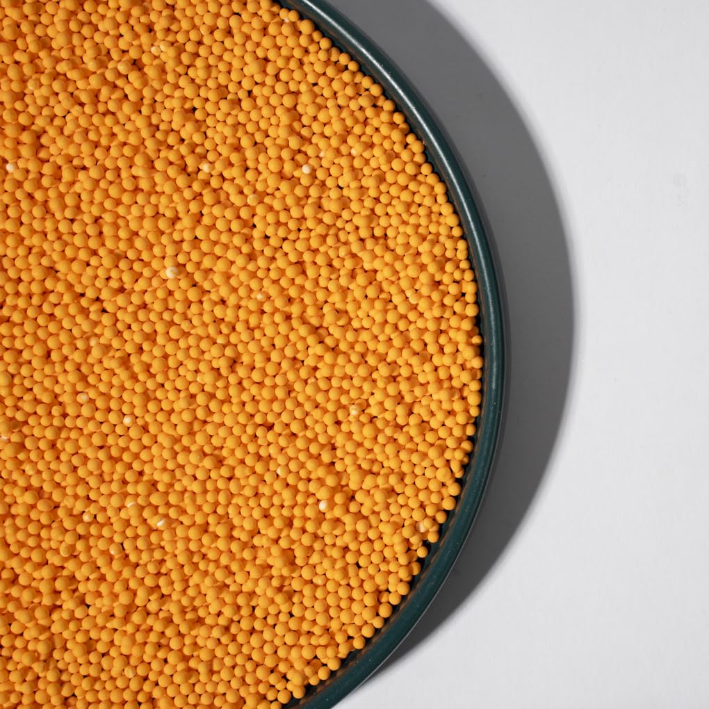 NIPEOR Edible Pearl Sprinkles for Cake Decorating - 2mm Orange, 130g/4.6oz