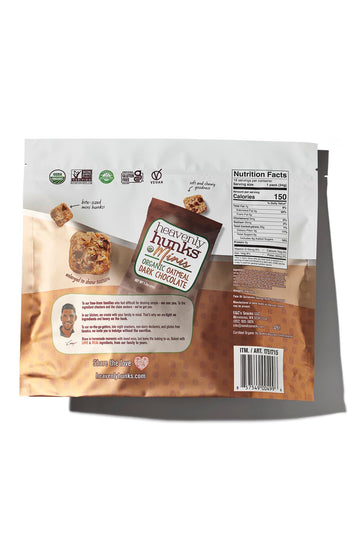Heavenly Hunks Organic Oatmeal Dark Chocolate Chip Minis - 1.2oz Bag (16 Pack)