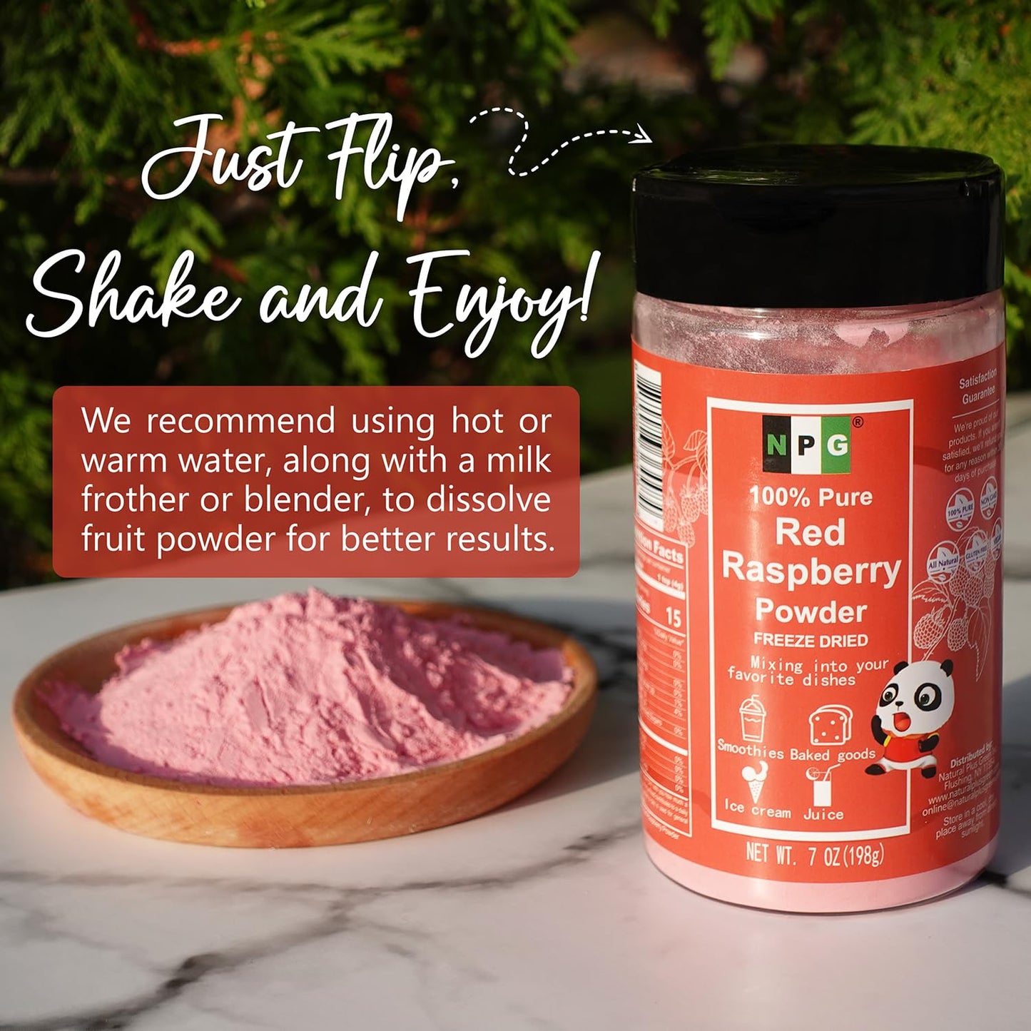 Npg Freeze Dried Red Raspberry Juice Powder 7 Oz, Seedless Fine Superfood Powder For Flavoring, Coloring, Baking, Smoothies, Pur