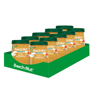 Beech-Nut Organic Baby Food Jars, Organic Mango Yogurt & Rolled Oats Puree, Stage 3 Baby Food for Babies 8 Months and Up, Non-GM