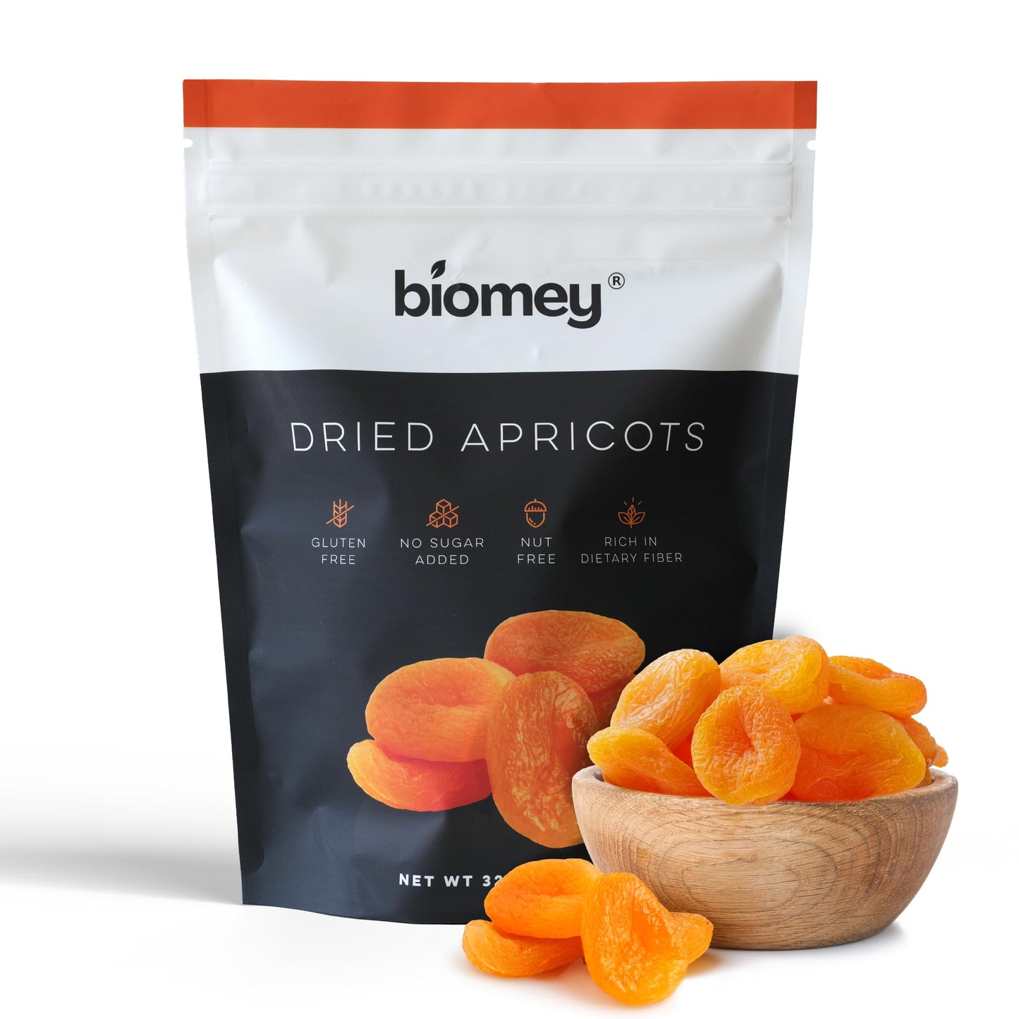 Biomey Big Size Dried Turkish Apricots 2 LB - No Added Sugar - Vegan - Non-GMO - Superfood  Healthy Snack - Great Source of Potassium & Fiber - Gluten Free  Kosher and Vegan