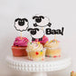 Ercadio 24 Pack Sheep Cupcake Toppers Black Glitter Farm Animals Cupcake Picks Sheep Baa Cupcake Decors Sheep Theme Baby Shower