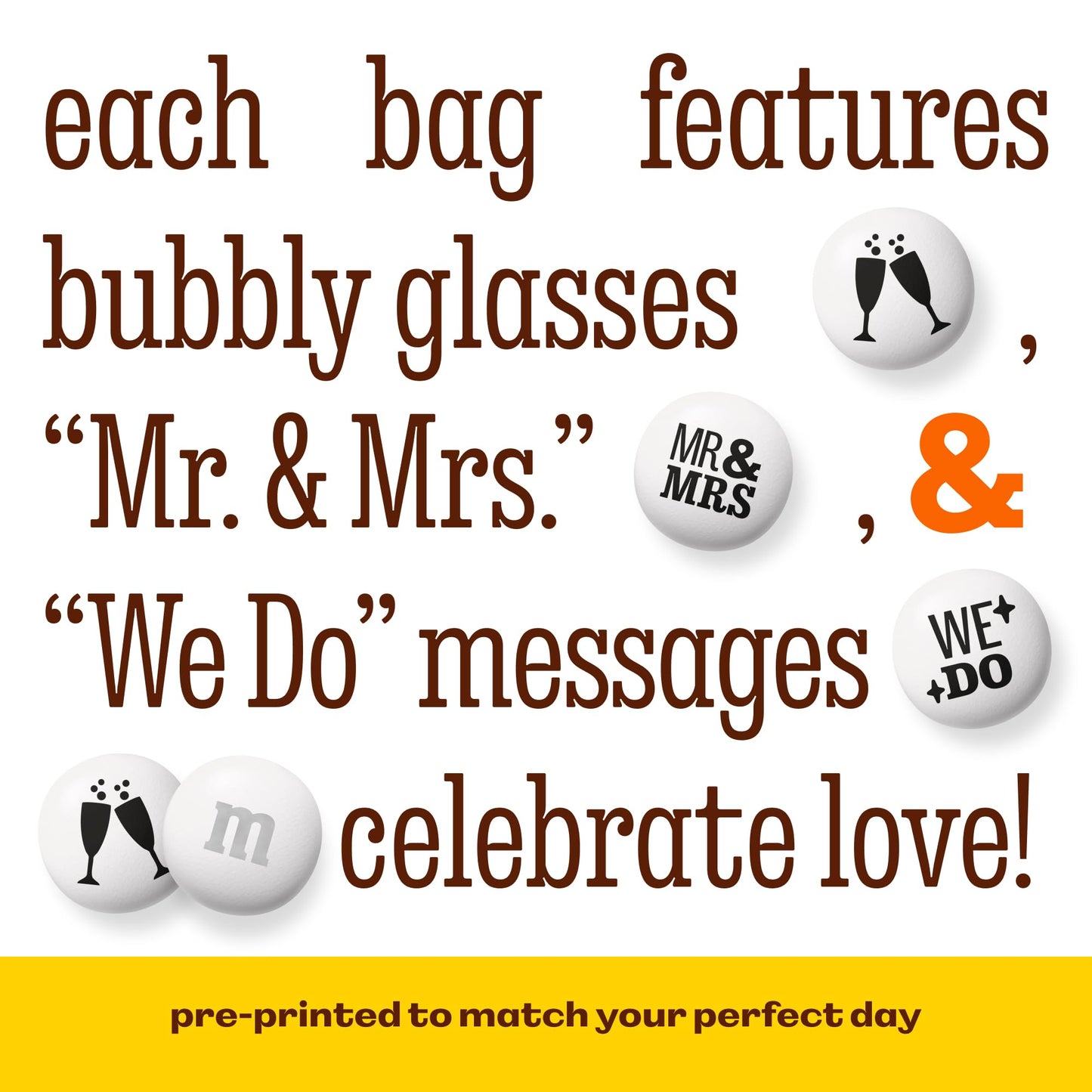 M&MS WORLD Mr. and Mrs.  Milk Chocolate Candy - 2 lbs of Bulk Chocolate Candy for Wedding Decorations  Wedding Favors  and More