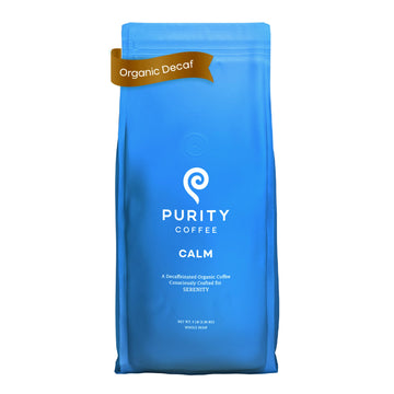 Purity Coffee Calm Decaf Medium Roast Whole Beans - Usda Certified Organic Specialty Grade Arabica Swiss Water Processed Decaffe