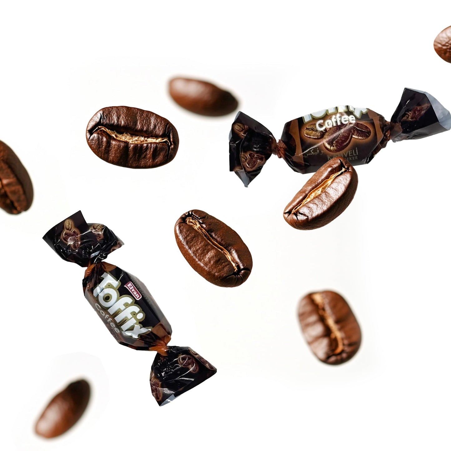 Toffix Coffee Chews, Center-Filled Soft Chewy Candy, 250 Pieces Of Individually Wrapped Snacks For Kids & Adults, Coffee Flavore