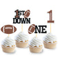24Pcs Football 1St Birthday Cupcake Toppers, First Birthday Football Cake Decorations, Football Cupcake Toppers For Football Bab