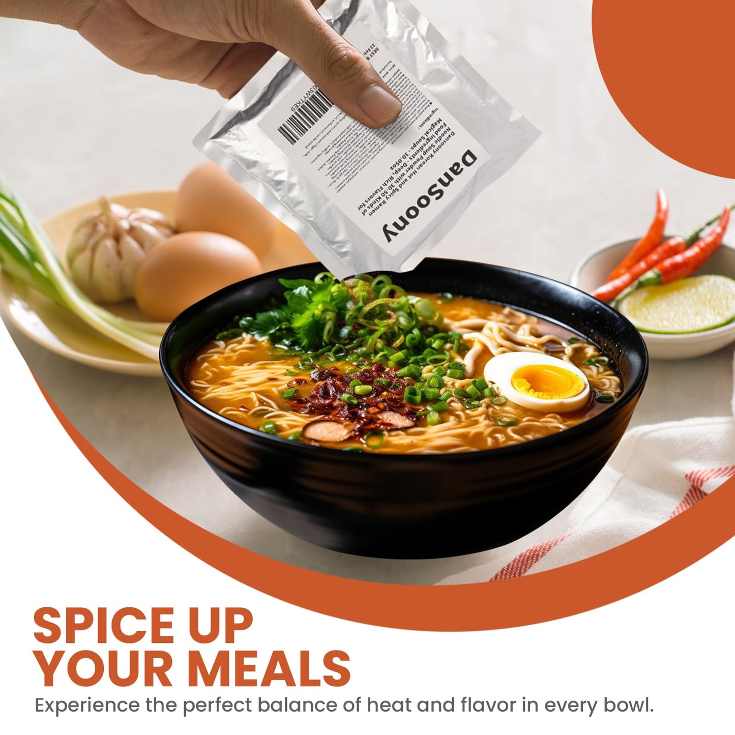 DanSoony Korean Hot & Spicy Ramen Noodle Soup Powder, 10.05oz - Rich Flavor with 30-50 Ingredients for Delicious Soups - 1 Pack