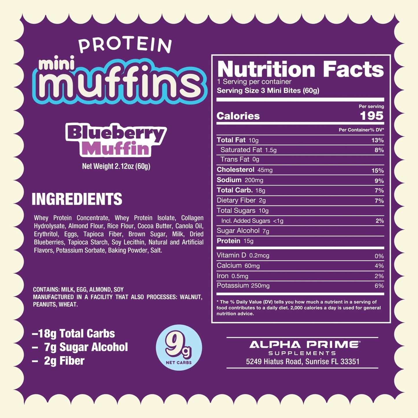 Prime Bites Minis | Protein Mini Muffins From Alpha Prime Supplements | High Protein, Collagen Fortified Low Sugar Treat | Delic