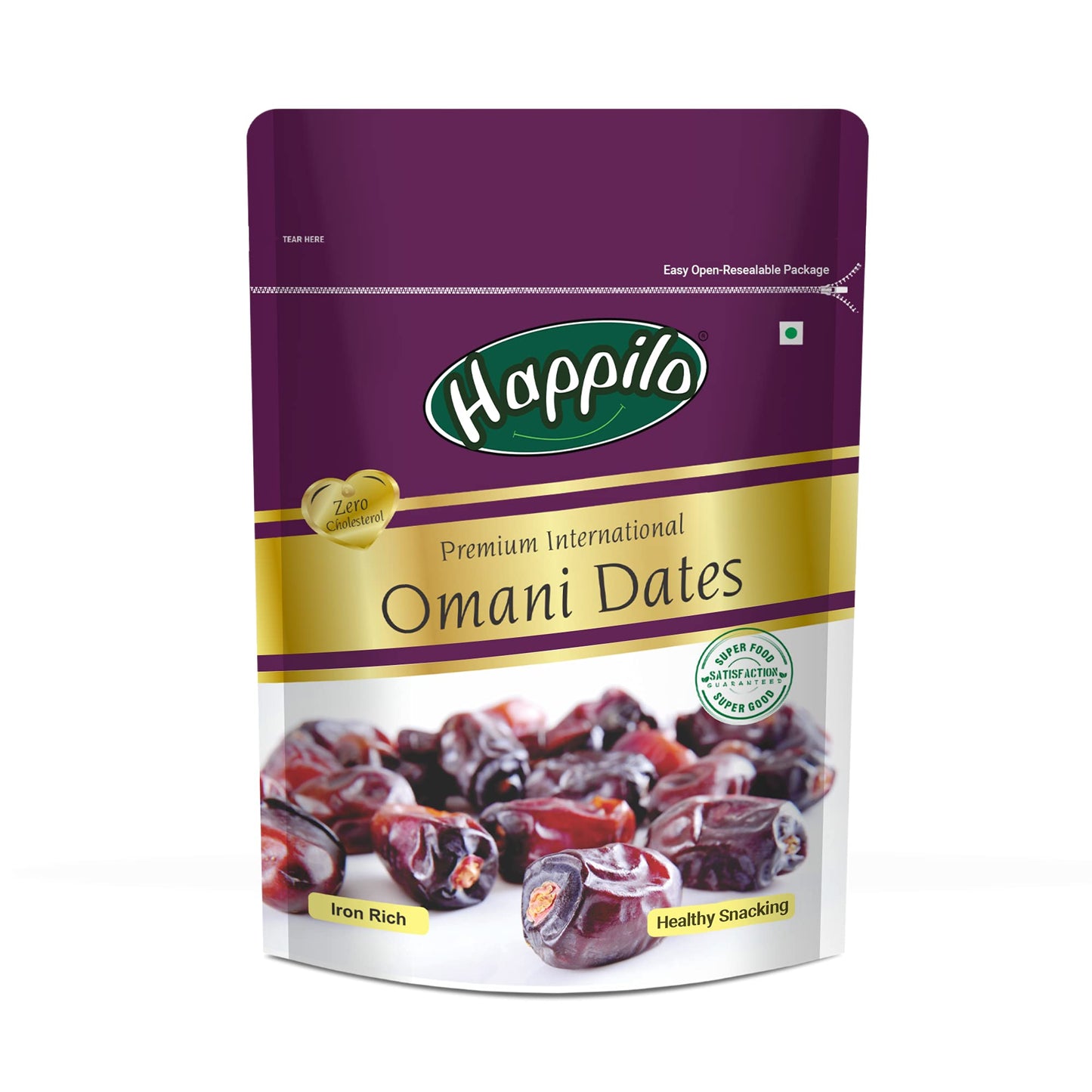 Happilo Top-Grade International Omani Dates 500G | Khajoor Or Khajur Dry Fruit | Healthy & Nutritious Snack | Rich In Vitamins & Minerals | Natural Sweetener