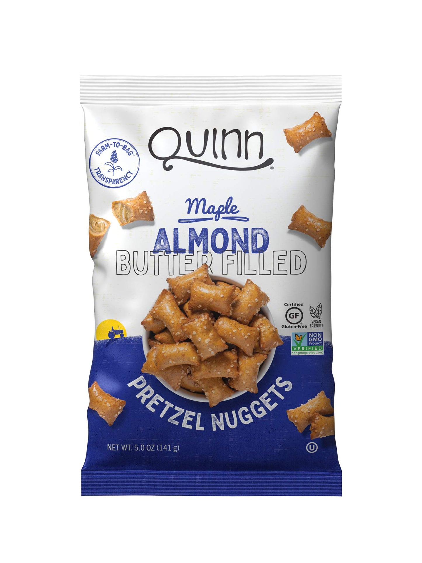 Quinn Maple Almond Butter Filled Pretzel Nuggets, 5Oz Bag