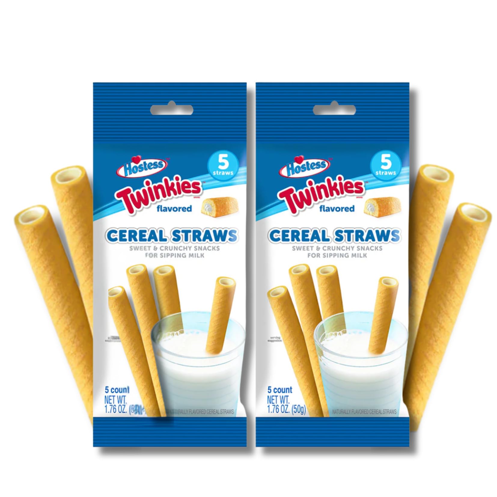 LYZAS SWEETS & TREATS Cereal Straws Gift Pack - Twinkie Flavor, 2 Bags, 1.76 oz Each, 5 ct Total