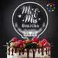 EDSG LED Personalized Wedding Cake Topper, Light Up MR & MRS, 7 Color Changes, Design 1, Plastic