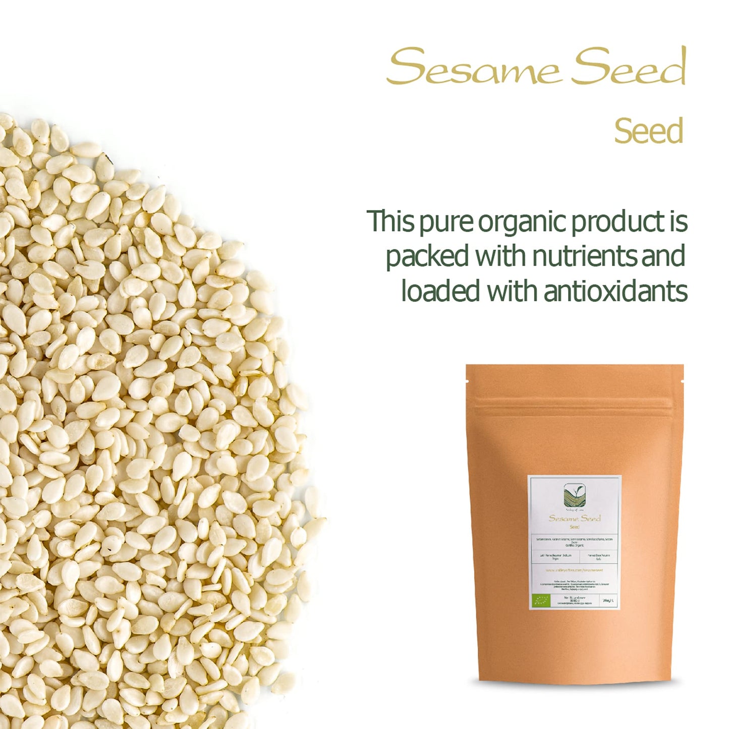 Sesame Seed White Organic Quality - Raw And Shelless - Organic Sesame Seeds Raw Sesame Seeds Organic Sesam Sesame White Seeds Wh