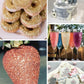Shanlinly Edible Glitter Set - 4 Colors Food Grade Metallic Sprinkles - Gold, White, Silver, Rose Gold