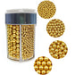 4 in 1 Super Gold Pearl Sugar Sprinkles 6 oz, 4 sizes Candy Pearls Ideal for Baking, Cake and Cupcake Toppers, Cookie Decoration