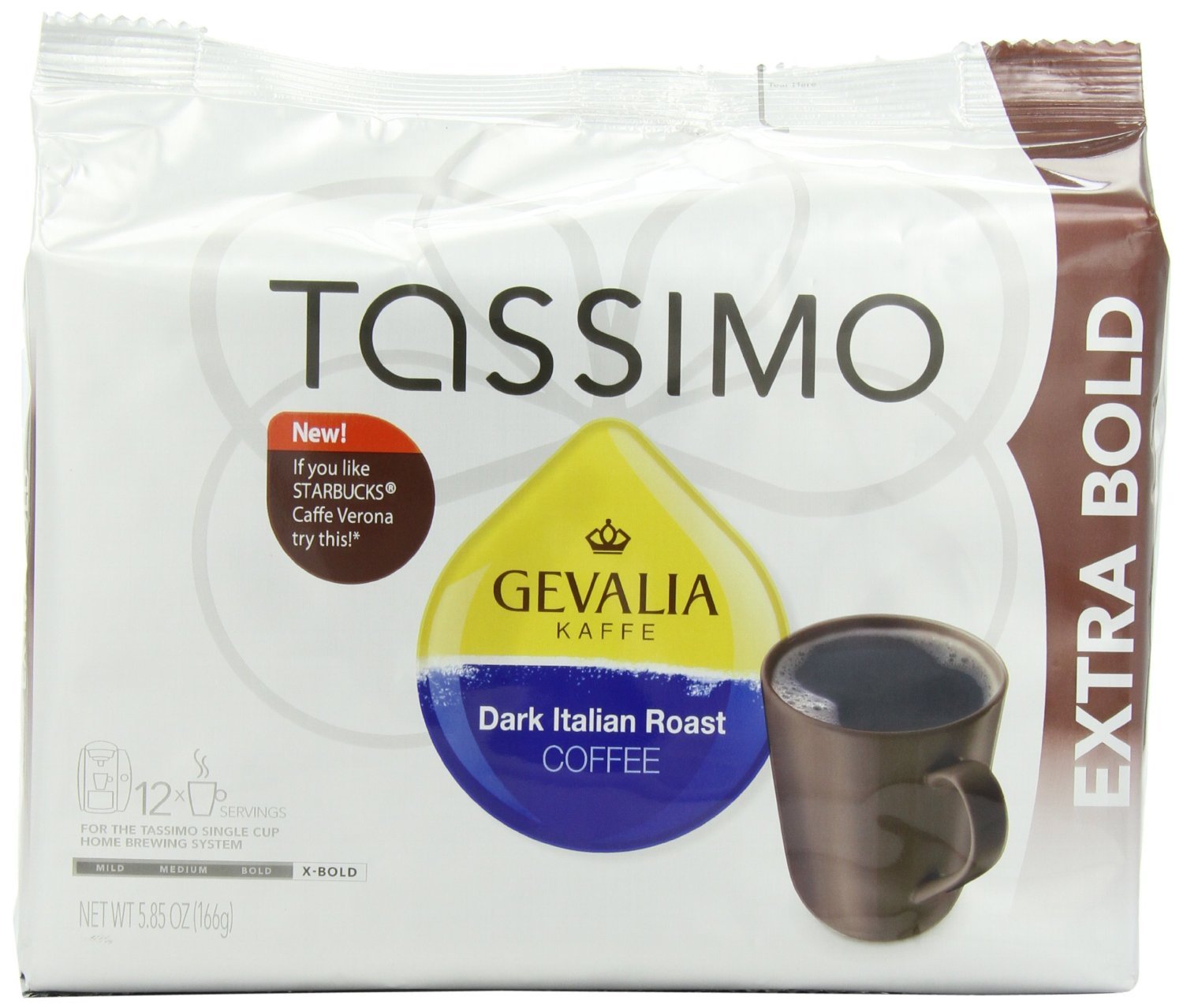 Tassimo Gevalia Dark Italian Roast Coffee T Discs - Extra Bold - 12 Count (Pack of 1)