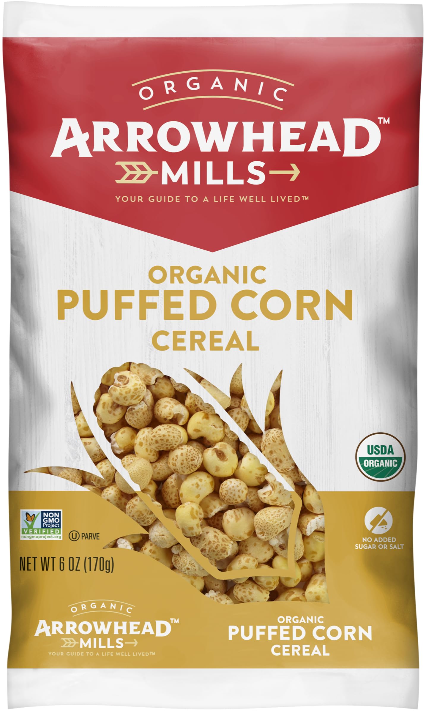Arrowhead Mills Organic Puffed Corn Cereal, 6 oz