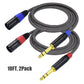 Ihurllu Balanced 14 Trs To Xlr Male Patch Cable, 10Feet Quarter Inch 635Mm To 3Pin Xlr Male Microphone Cable, Heavy Duty Nylon B