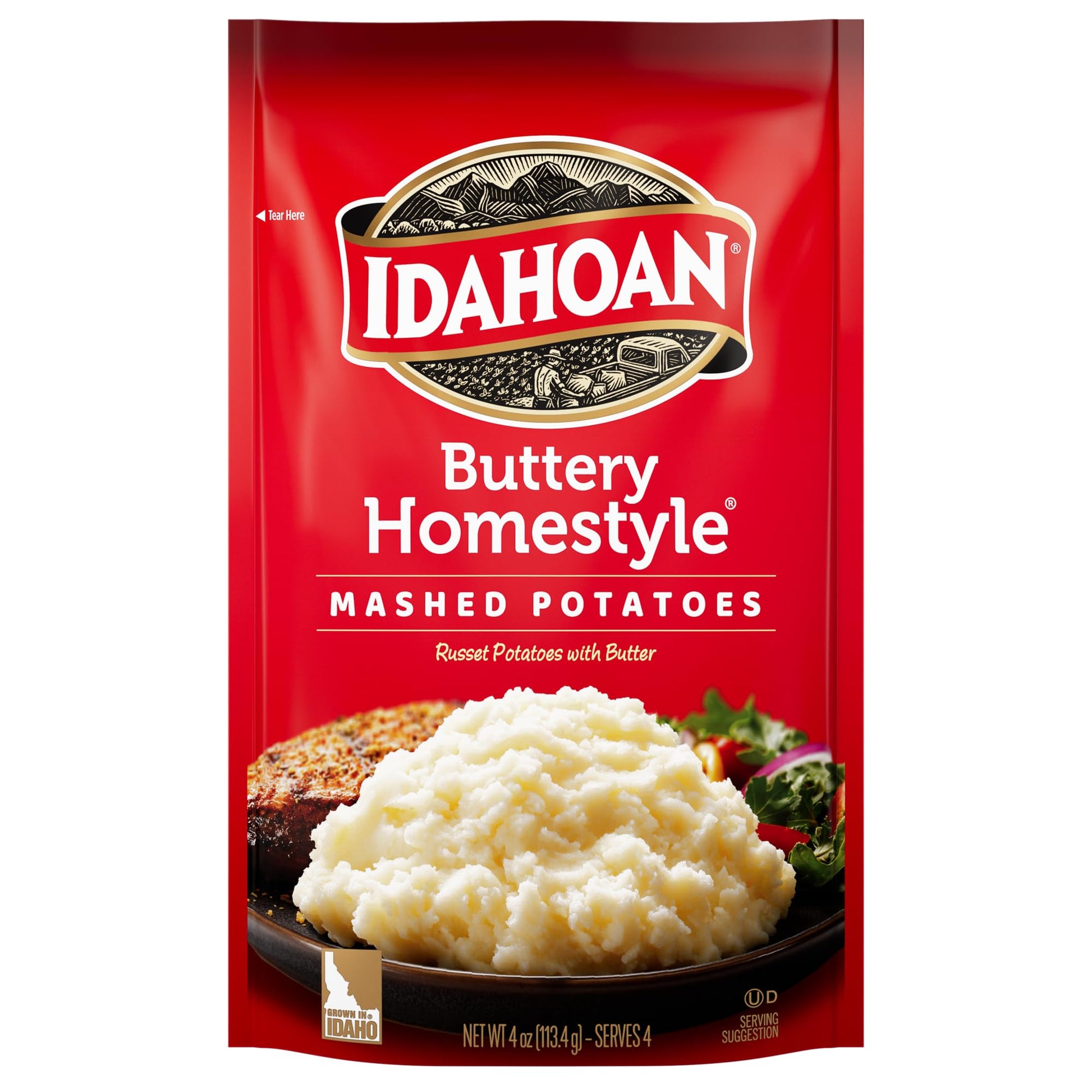 Idahoan Buttery Homestyle Mashed Potatoes, 4 oz (Pack of 12)