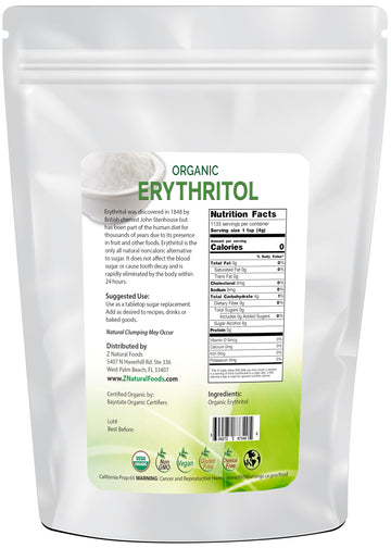 Organic Erythritol - Bulk 10 lb Size - Zero Calorie Alternative Sweetener - Low Glycemic Sugar Substitute - Great for Coffee, Te
